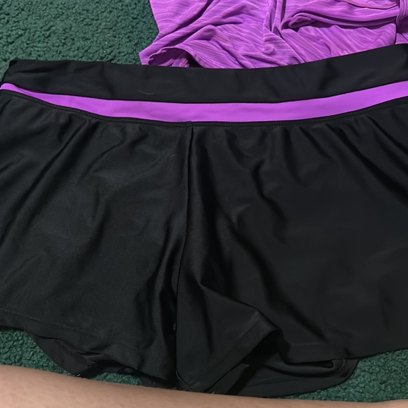 Selling purple swimsuit that comes with matching shorts. - Picture 2 of 7